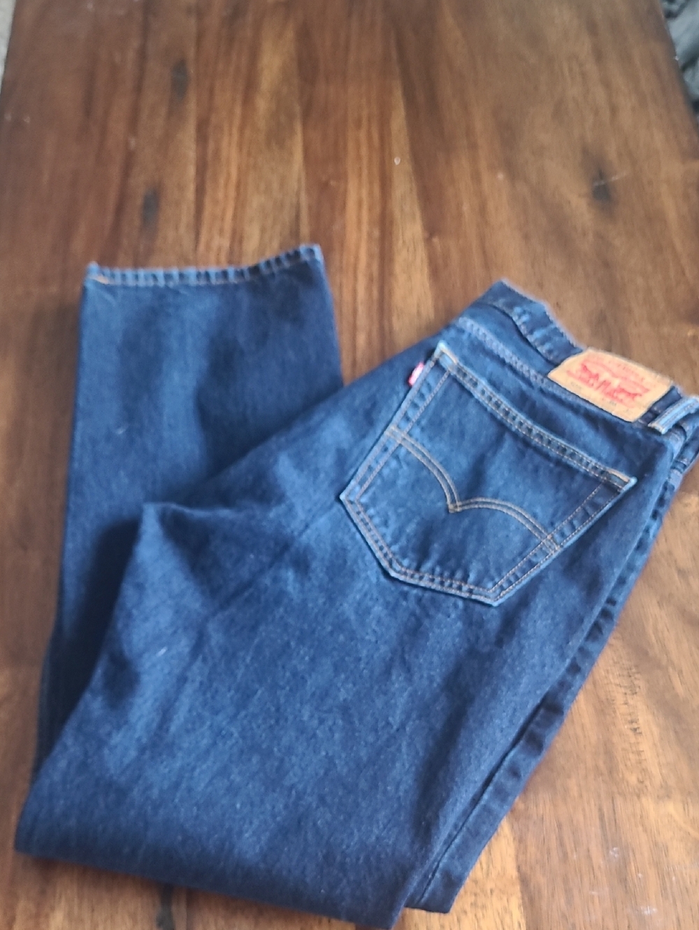 Levis 505 Jeans Mens 37x30  Blue Regular Fit Straight Leg Denim Classic Red Tag